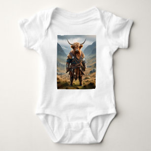 Fierce Highland Warrior: Das mutige Viking der Kuh Baby Strampler