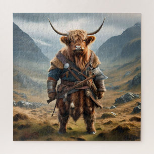 Fierce Highland Warrior: Das mutige Viking der Kuh Puzzle