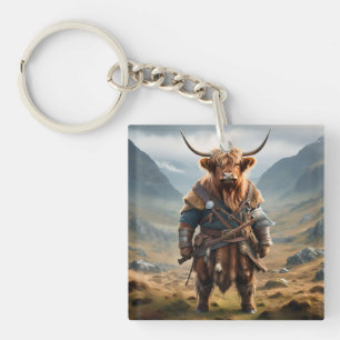 Fierce Highland Warrior: Das mutige Viking der Kuh Schlüsselanhänger