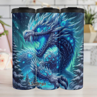 Fierce Ice Dragon in Forest Thermosbecher