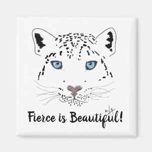 Fierce ist schön Moderner Schneeleopard Magnet