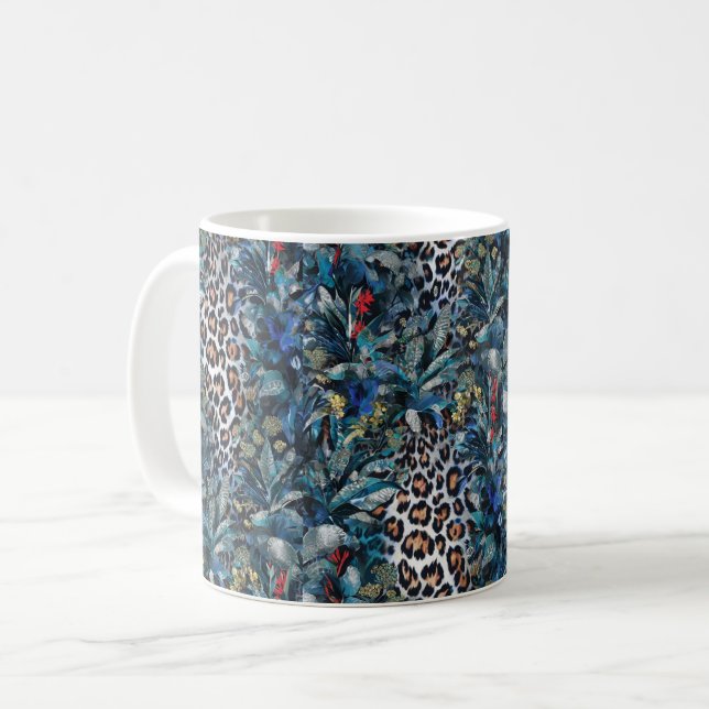 Fierce Jungle Leopard Kaffeetasse (Vorderseite Links)