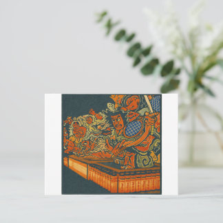 Fierce Kabuki Warriors – Japanese Woodblock Spirit Postkarte