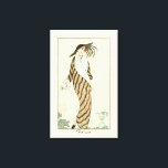 Fierce Lady Vintag Art Deco Modeplatte Leinwanddruck<br><div class="desc">Aus einer Vintagen, frühen 1900er Jahre entstandenen art Deko style fashion Illustration des Künstlers George Barbier, verbesserte ich die Farben und fügte die ein Wort-Beschriftung bei der Feier der erbitterten Damen und starken Frauen hinzu. Dieses Bild zeigt einen hübschen roten Kopf in einem gestreiften Pelzmantel mit einem breiten, brillanten Hut...</div>