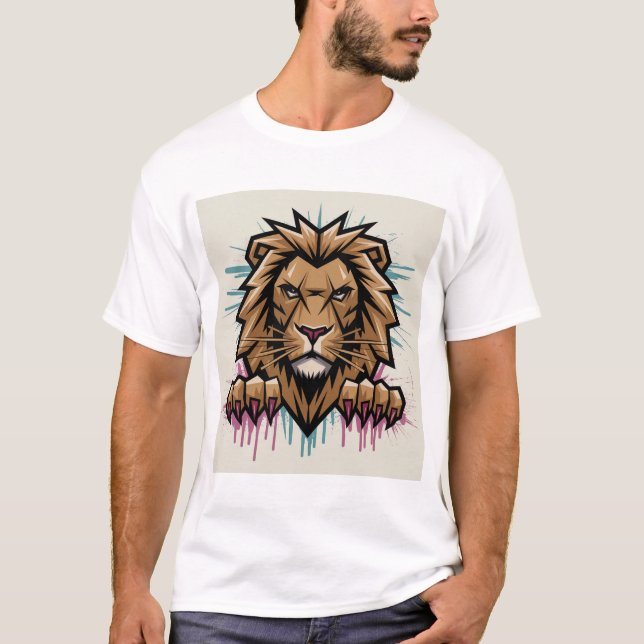 "Fierce Lion Design - Embrace deine innere Stärke" T-Shirt (Vorderseite)