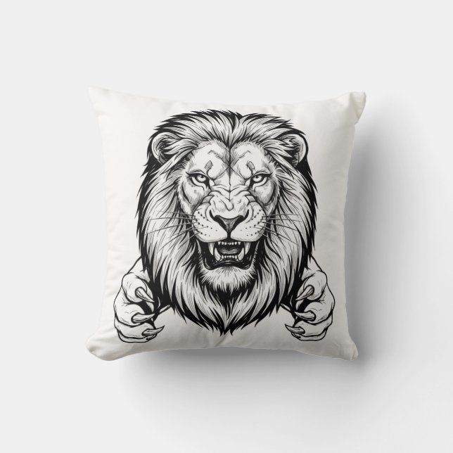 Fierce Lion mit Gesetzen Kissen (Vorderseite)