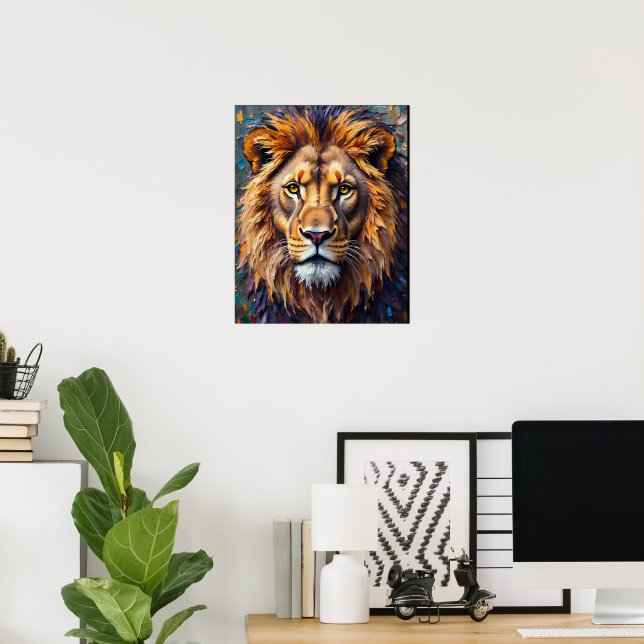 Fierce Lion Nah-up Poster (Heimbüro)
