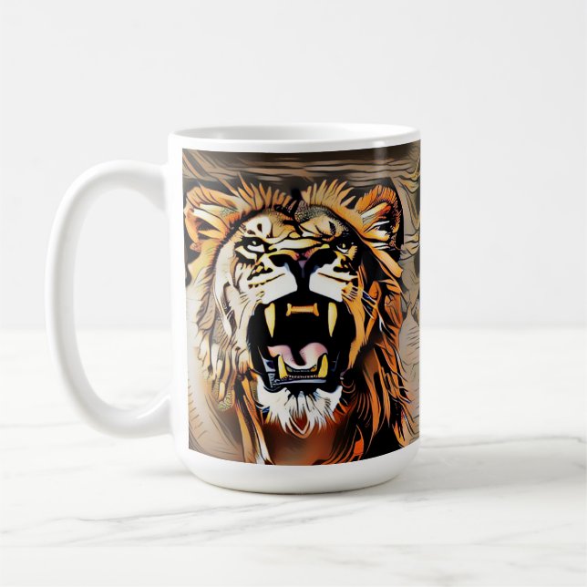 Fierce Majestic Lion - König der Tiere Kaffeetasse (Links)
