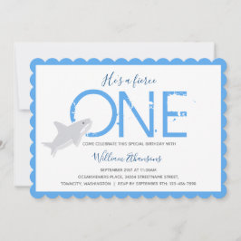 Fierce One Shark Animal zum ersten Geburtstag Einladung