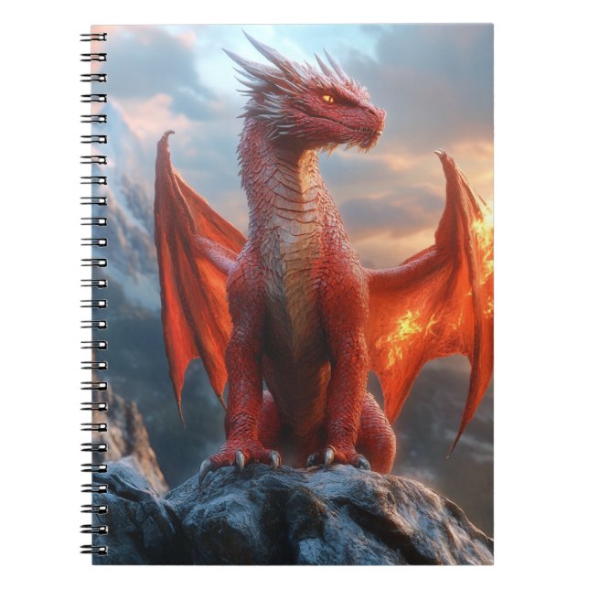 Fierce Orange Angry Dragon Notizblock (Vorderseite)