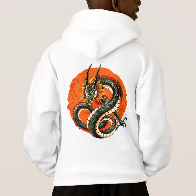 Fierce orange Dragon Hoodie (Rückseite)