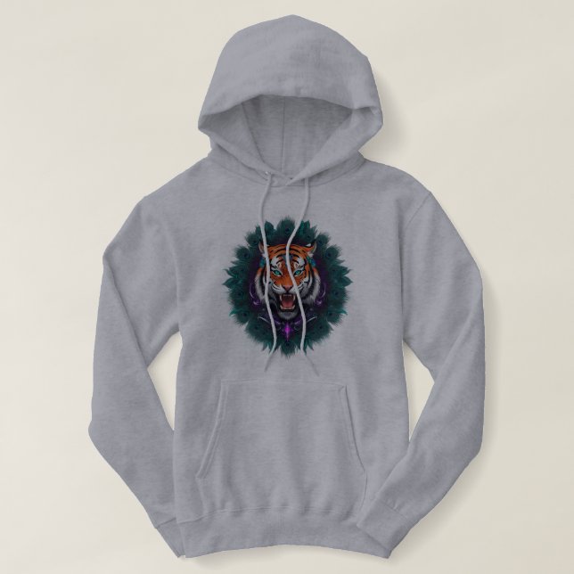 Fierce Psychedelic Tiger Hoodie 🐅 ✨ (Design vorne)