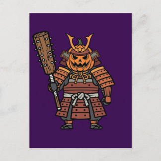 Fierce Pumpkin Samurai Warrior with Kanabo Club Il Postkarte