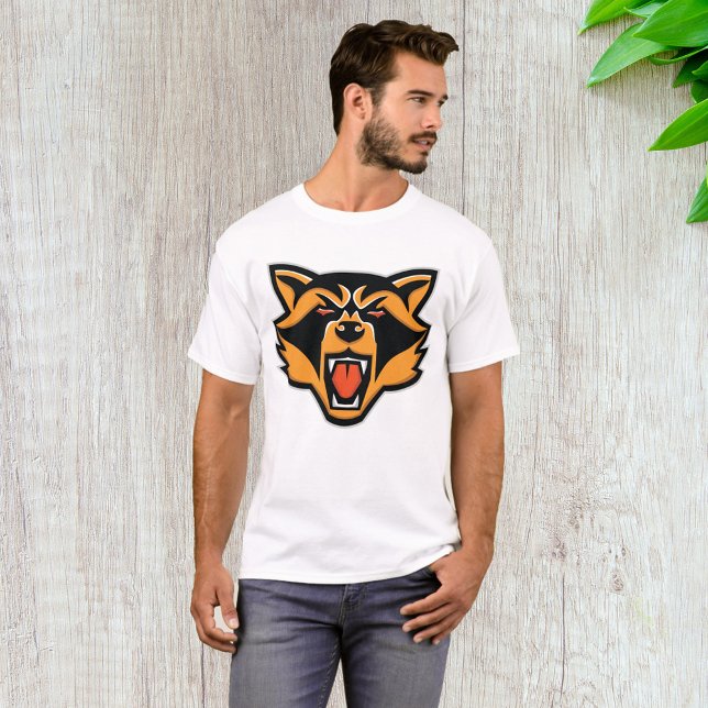 Fierce Raccoon Mascot Bold Wild Animal Graphic T-Shirt (Von Creator hochgeladen)