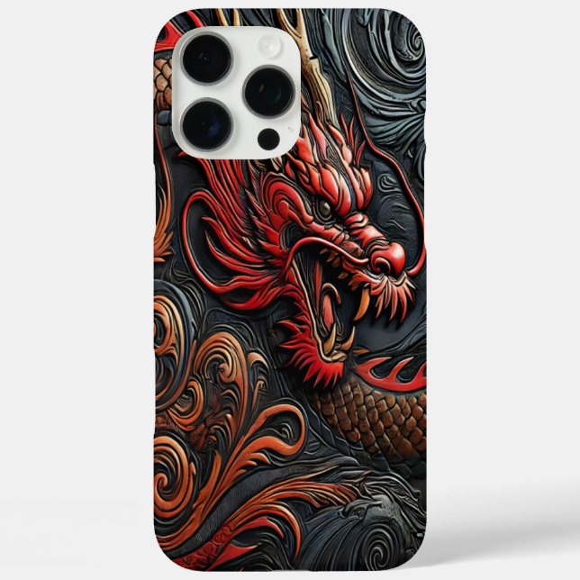 Fierce Red Dragon Relief Art Case-Mate iPhone Hülle (Rückseite)