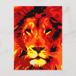 Fierce Red Lion Postkarte