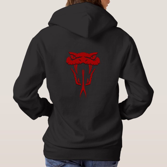 Fierce Red Snake Face Unisex Hoodie (Rückseite)