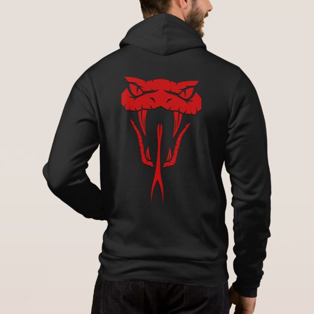 Fierce Red Snake Face Unisex Zip-Up Hoodie (Rückseite)