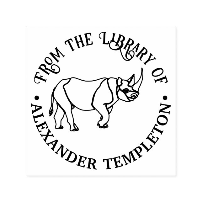 Fierce Rhinoceros Kontur Library Name Permastempel (Design)