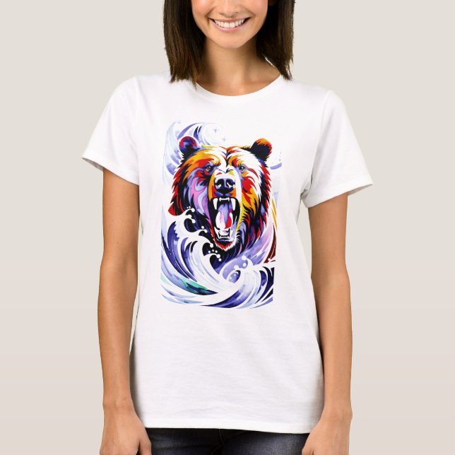 Fierce Roaring Bear T-Shirt (Vorderseite)