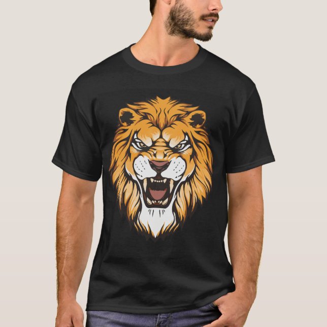 Fierce Roaring Lion Graphic T-Shirt (Vorderseite)