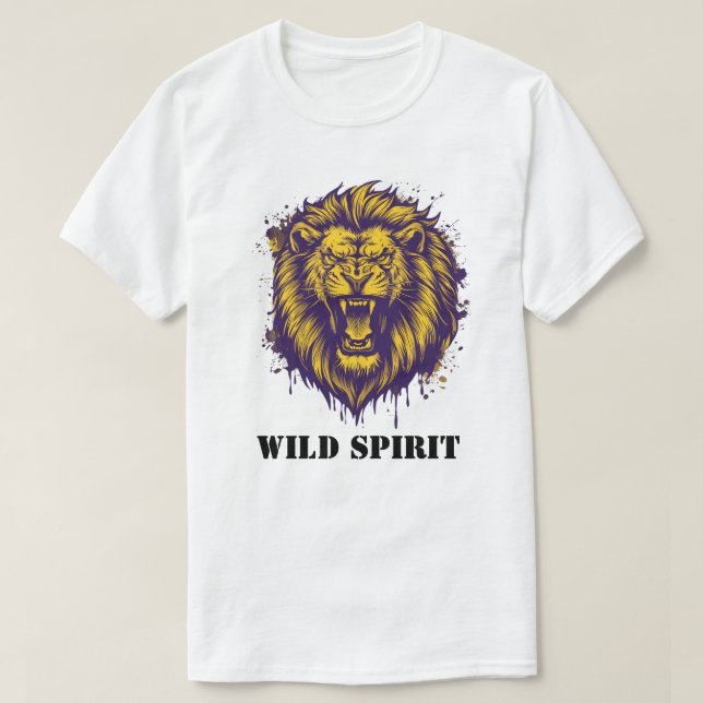 Fierce Roaring Lion Wild Spirit Graphic  T-Shirt (Design vorne)