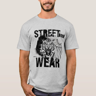 Fierce Roaring Tiger Black and White Streetwear T-Shirt