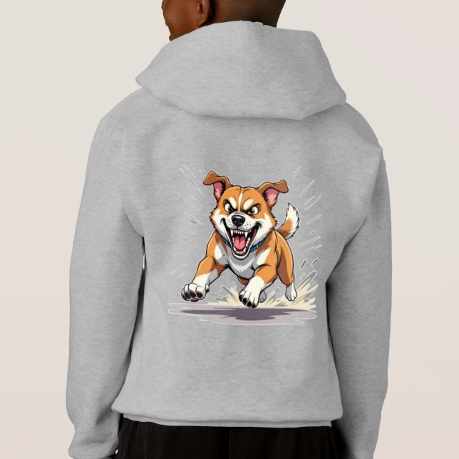 Fierce Running Dog – Power & Motion Illustration Hoodie (Rückseite)