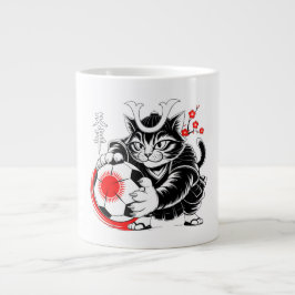 Fierce Samurai Cat Soccer - Anime-Sport-Geschenke Jumbo-Tasse