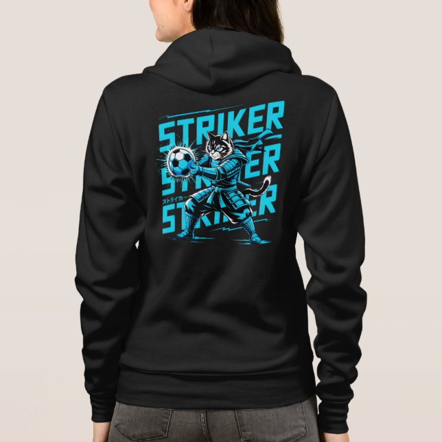 Fierce Samurai Striker Cat Hoodie for Women (Rückseite)