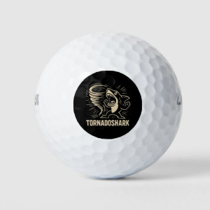Fierce shark tornado art design for viral golfball