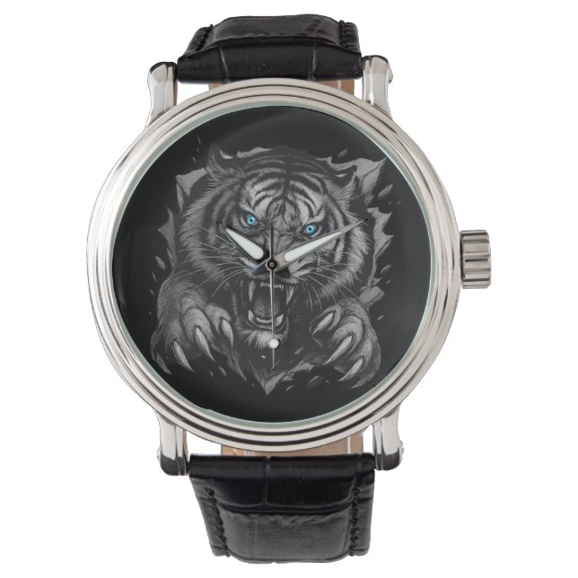 Fierce Tiger Durchbruch: Bold & Wild Armbanduhr (Vorderseite)