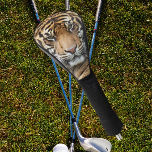 Fierce Tiger Face Foto Golf Headcover (In Situ Golfing)