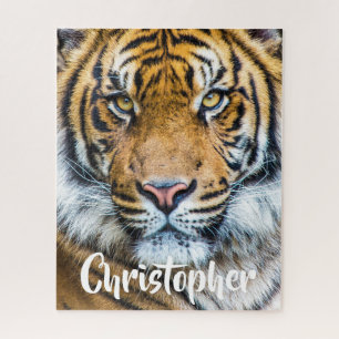 Fierce Tiger Face Personalized Name Puzzle