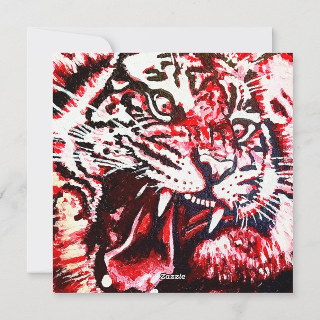 Fierce Tiger Feiertagskarte (Rückseite)