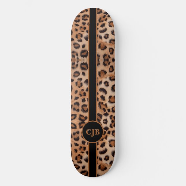 Fierce und Bold Leopard-Musterskateboard Skateboard (Vorderseite)