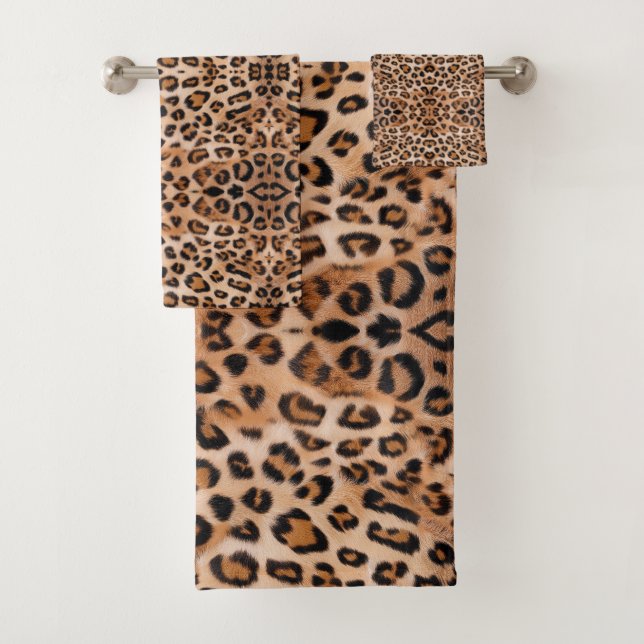 Fierce und Fabulous: Leopard Print Bath Handtücher (Insitu)