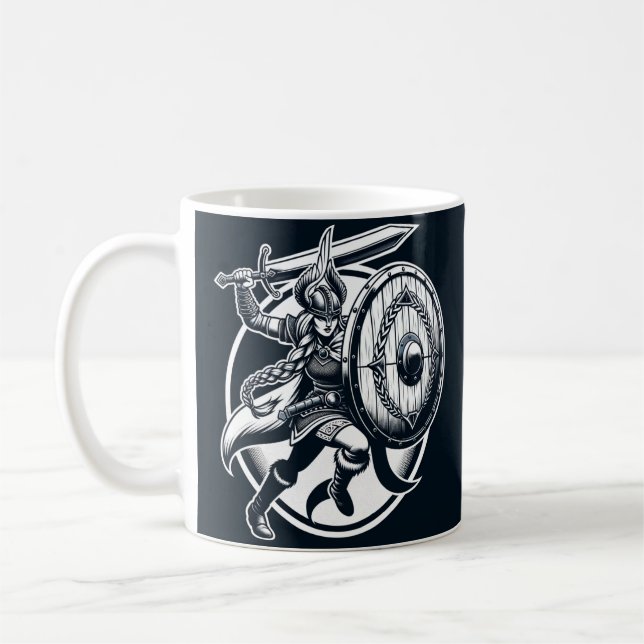Fierce Valkyrie Warrior - Norse Mythology Line Kun Kaffeetasse (Links)
