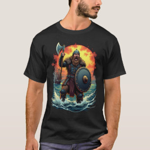 Fierce Viking Warrior Graphic T-Shirt