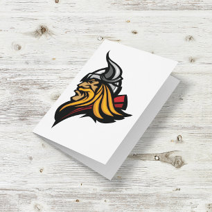 Fierce Viking Warrior Head Northelm und Bart Karte