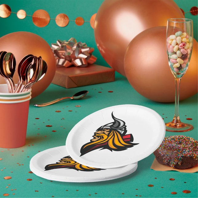 Fierce Viking Warrior Head Northelm und Bart Pappteller (Von Creator hochgeladen)