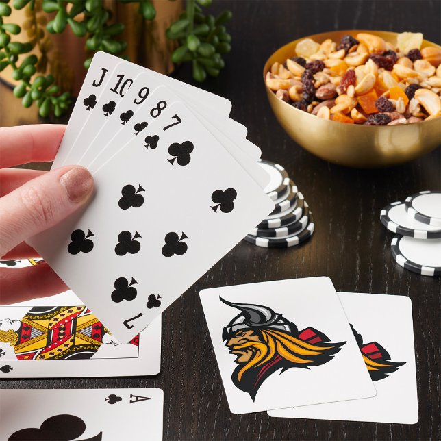 Fierce Viking Warrior Head Northelm und Bart Spielkarten (Von Creator hochgeladen)