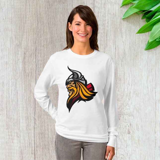 Fierce Viking Warrior Head Northelm und Bart T-Shirt (Von Creator hochgeladen)