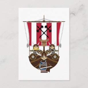 Fierce Vikings on Longship RSVP Card Karte