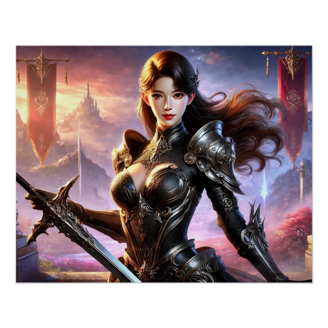 Fierce Warrior Battle Poster Epische Stärke (Vorderseite)