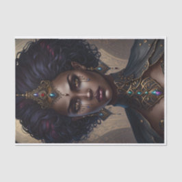 Fierce Warrior Queen African American Decoupage Seidenpapier