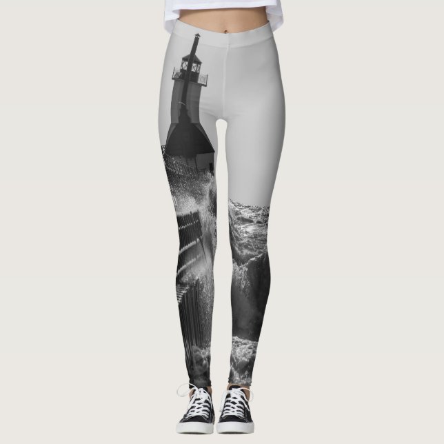 Fierce Waves bei St Joseph Grayscale Leggings (Vorderseite)