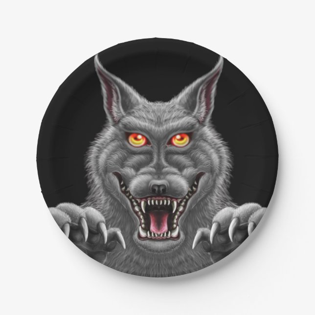 Fierce Werewolf Paper Party Teller (Vorderseite)