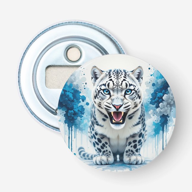 Fierce White Leopard Flaschenöffner (Vorderseite)