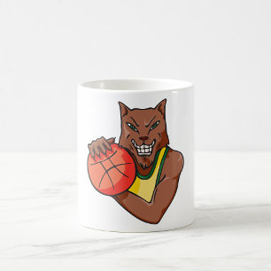Fierce Wildcat Basketball Mascot Kaffeetasse